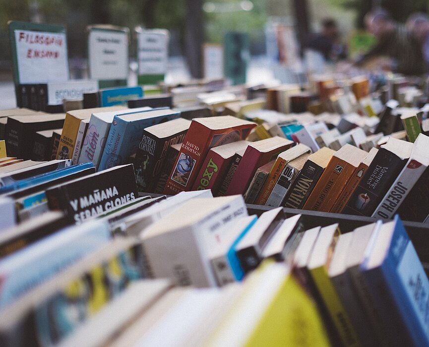 Livros organizados.